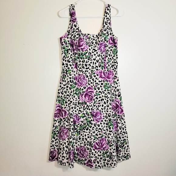 Sweet Leopard Floral Pin-Up Dress 10 - Picture 1 of 8